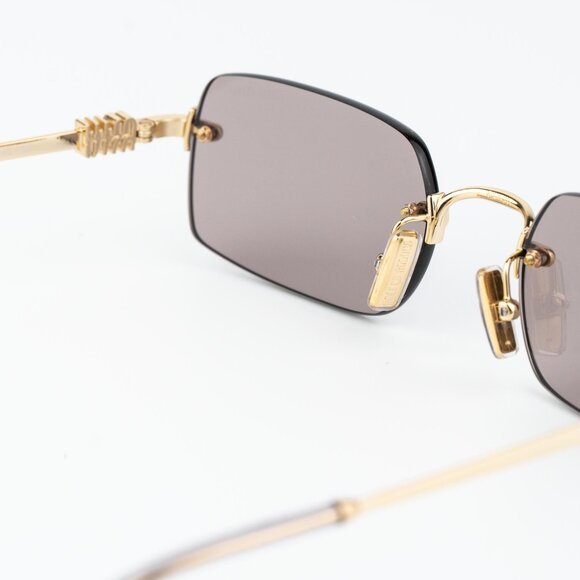 Miu Miu Women Sunglasses Gold Purple Brown Rectangle MUB50S 5AK20I NEW AUTHENTIC main image 8